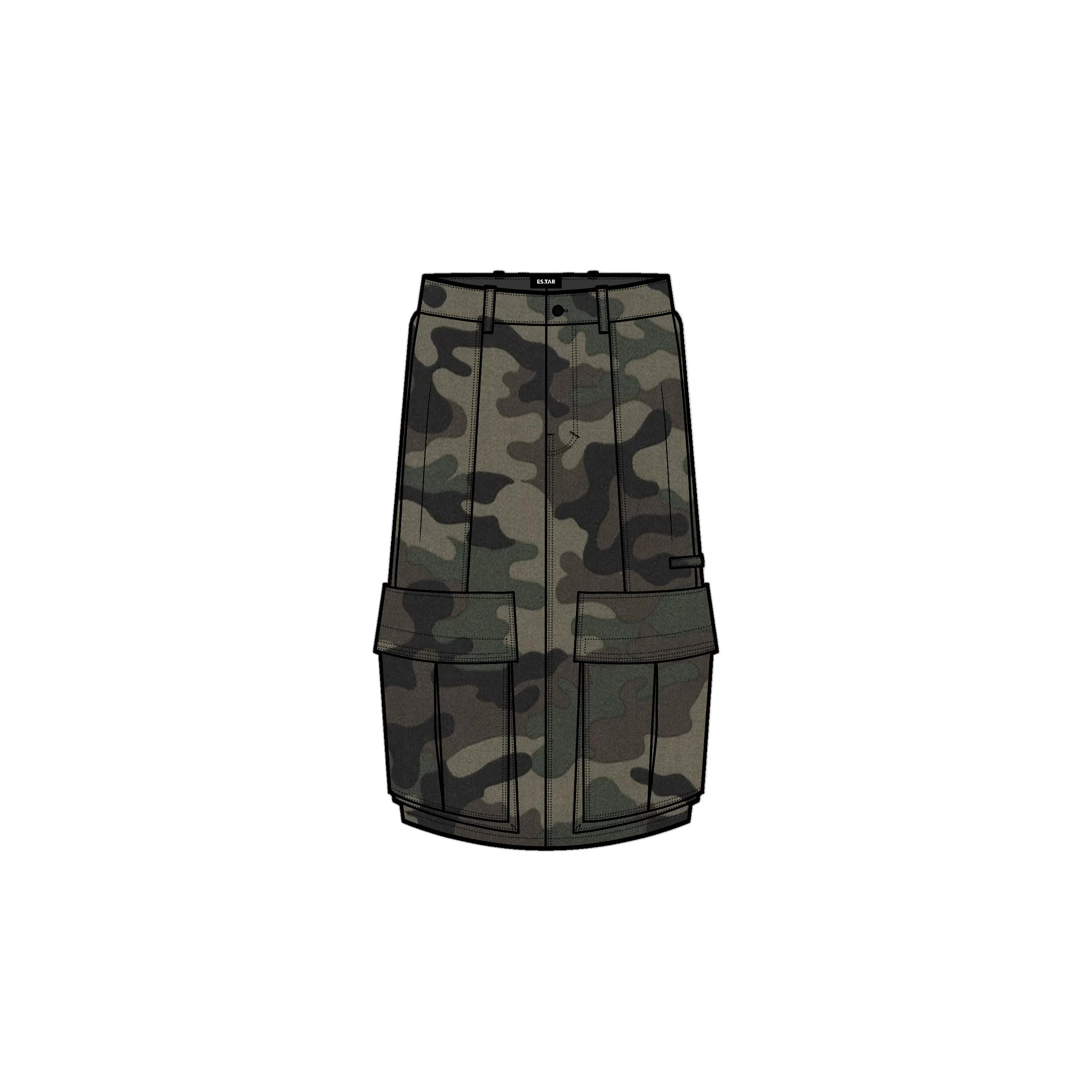 Camouflage skirt on a white background